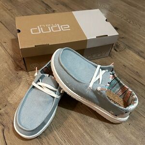 Hey Dude Women's Wendy Boho Light Blue Slip On Shoes
